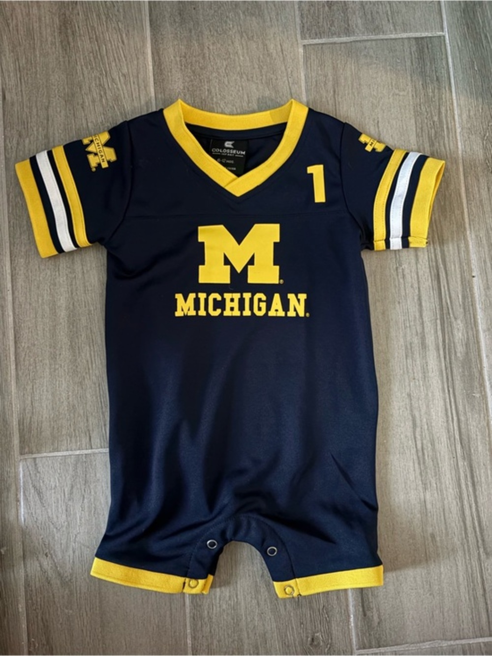 Colosseum Michigan Navy and Yellow Baby One-Piece Bodysuit